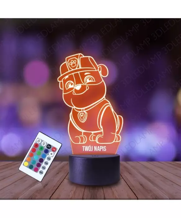 Lampka Nocna 3D LED LAMP Psi Patrol Rubble Pilot