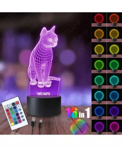 Lampka Nocna 3D LED LAMP Kotek