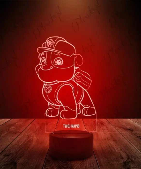 Lampka LED 3D Plexido Psi Patrol Rubble Pies