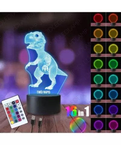 Lampka Nocna 3D LED LAMP Dinozaur