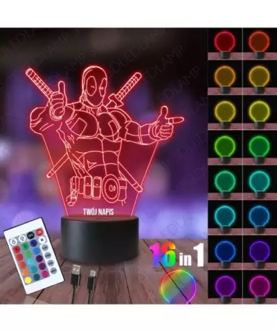 Lampka Nocna 3D LED LAMP Deadpool