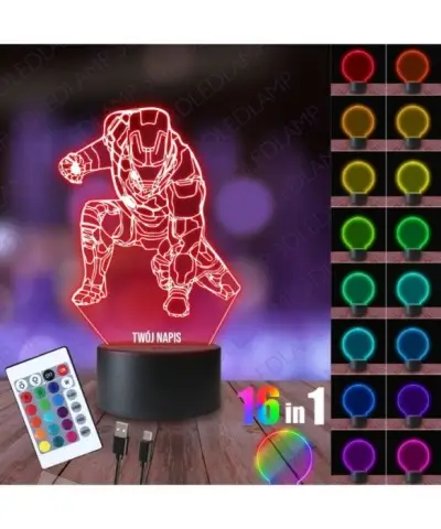 Lampka Nocna 3D LED LAMP Iron Man