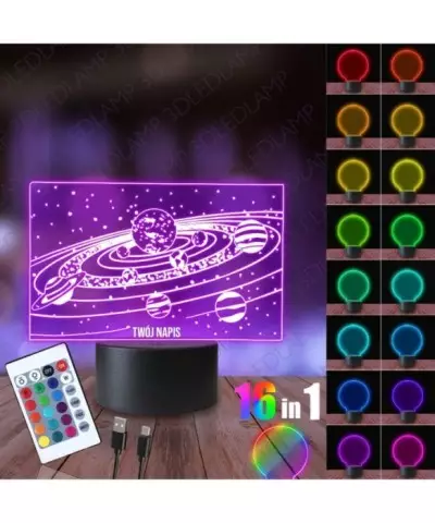 Lampka Nocna 3D LED LAMP Galaktyka