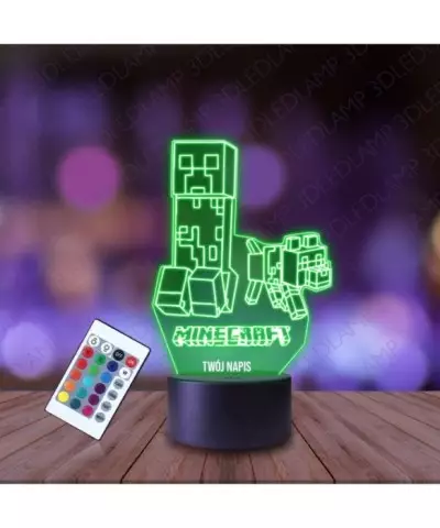Lampka Nocna 3D LED LAMP Minecraft Creeper