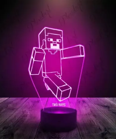 Lampka LED 3D Plexido Minecraft Postać