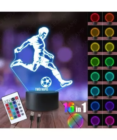 Lampka Nocna 3D LED LAMP Piłkarz