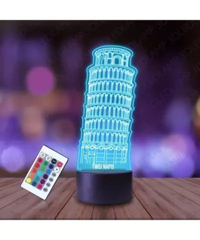 Lampka Nocna 3D LED LAMP Krzywa Wieża w Pizie