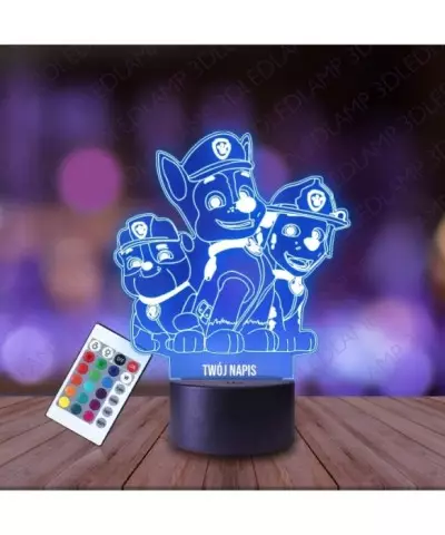 Lampka Nocna 3D LED LAMP Psi Patrol Team