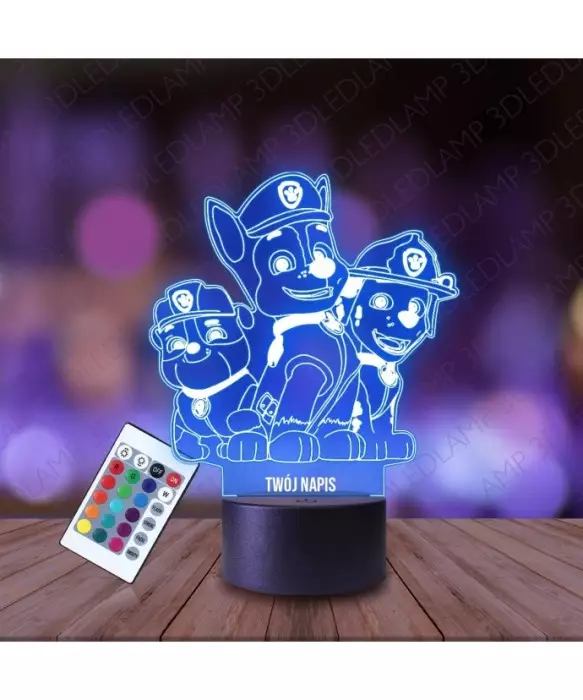 Lampka Nocna 3D LED LAMP Psi Patrol Team