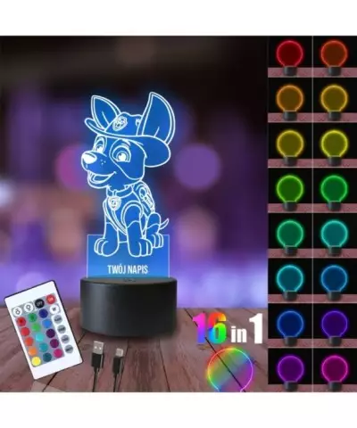 Lampka Nocna 3D LED LAMP Psi Patrol Tracker