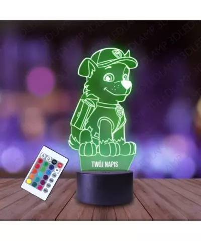 Lampka Nocna 3D LED LAMP Psi Patrol Rocky Siedzący