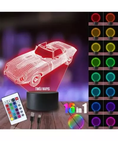 Lampka Nocna 3D LED LAMP Samochód Klasyk