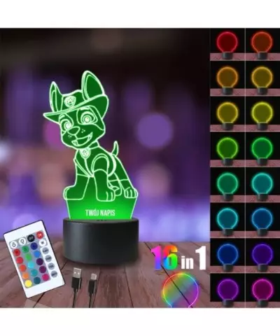 Lampka Nocna 3D LED LAMP Psi Patrol Tracker Tropiciel