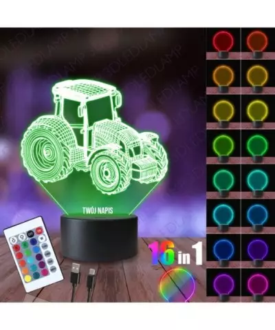 Lampka Nocna 3D LED LAMP Traktor Ciapek