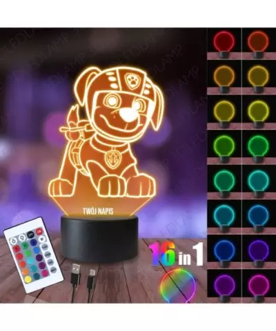 Lampka Nocna 3D LED LAMP Psi Patrol Zuma