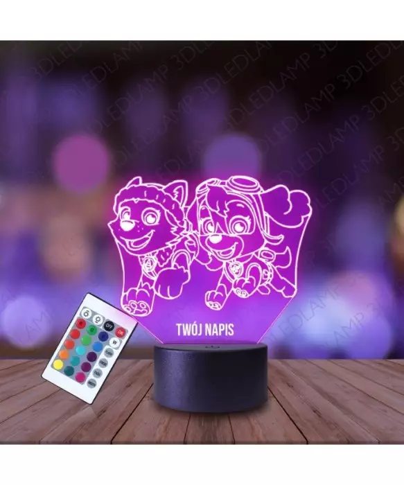 Lampka Nocna 3D LED LAMP Psi Patrol Everest i Sky