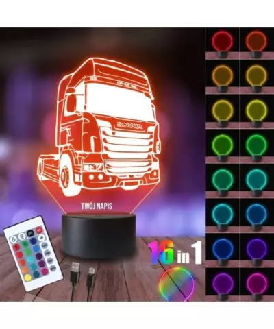 Lampka Nocna 3D LED LAMP Ciężarówka Scania Tir