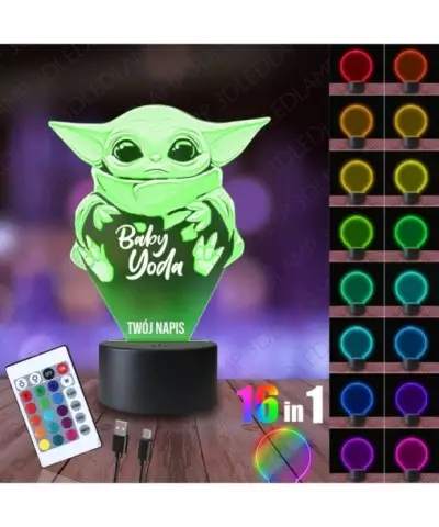 Lampka Nocna 3D LED LAMP Mandalorian Baby Yoda