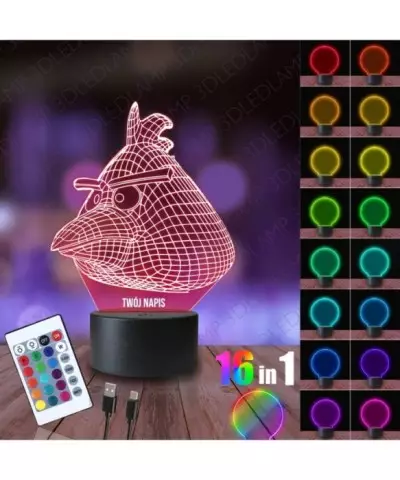 Lampka Nocna 3D LED LAMP Angry Birds Chuck