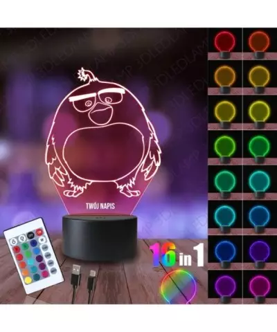 Lampka Nocna 3D LED LAMP Angry Birds Bomba
