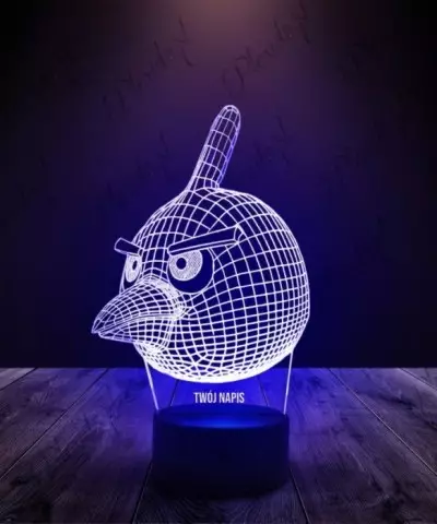 Lampka LED 3D Plexido Angry Birds Czerwony