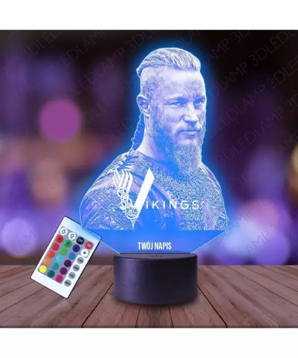 Lampka Nocna 3D LED LAMP Wikingowie Ragnar