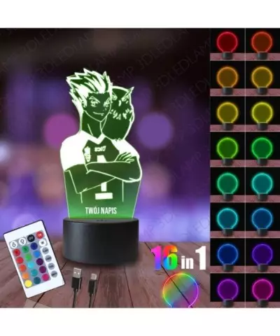 Lampka Nocna 3D LED LAMP Haikyuu Bokuto