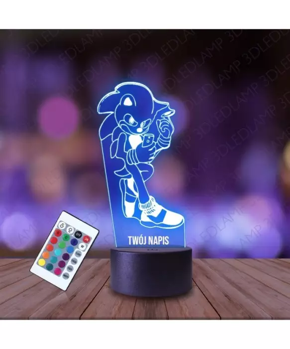 Lampka Nocna 3D LED LAMP Sonic Błyskawica