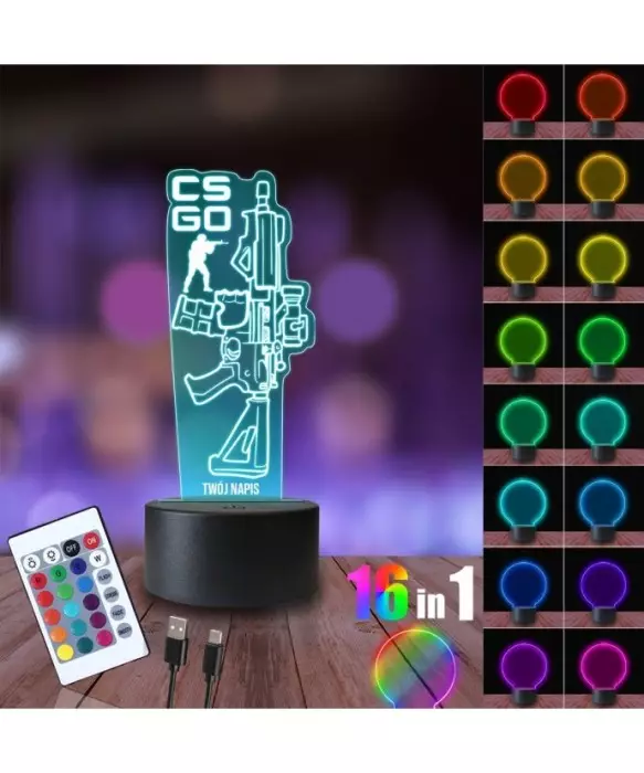 Lampka Nocna 3D LED LAMP Counter-Strike CS GO Pistolet