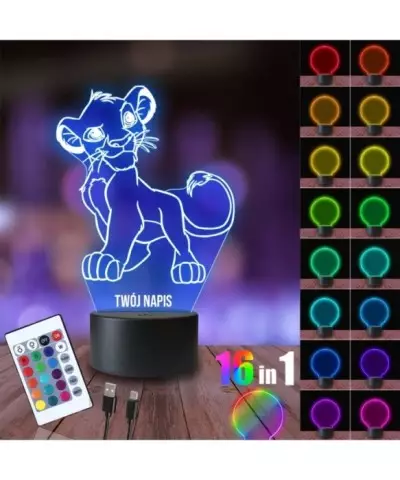 Lampka Nocna 3D LED LAMP Simba