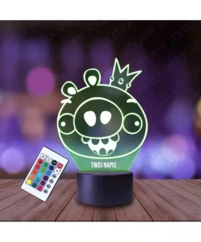 Lampka Nocna 3D LED LAMP Angry Birds Król Świń
