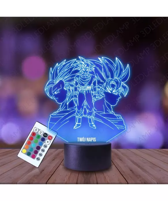 Lampka Nocna 3D LED LAMP Dragon Ball Son Goku Twarze