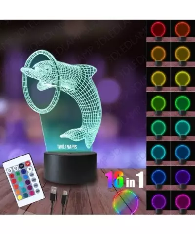 Lampka Nocna 3D LED LAMP Delfin