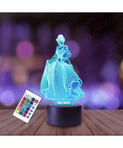 Lampka Nocna 3D LED LAMP Kopciuszek