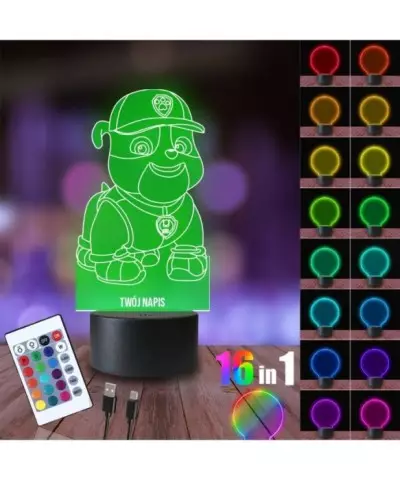 Lampka Nocna 3D LED LAMP Psi Patrol Rubble