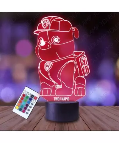 Lampka Nocna 3D LED LAMP Psi Patrol Rubble Budowniczy