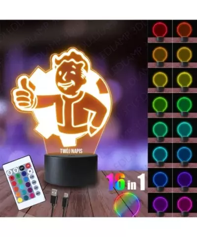 Lampka Nocna 3D LED LAMP Fallout Shelter