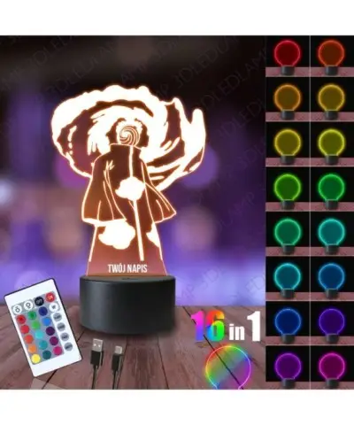 Lampka Nocna 3D LED LAMP Obito Uchiha