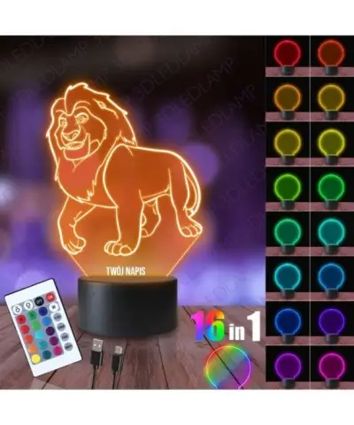 Lampka Nocna 3D LED LAMP Mufasa
