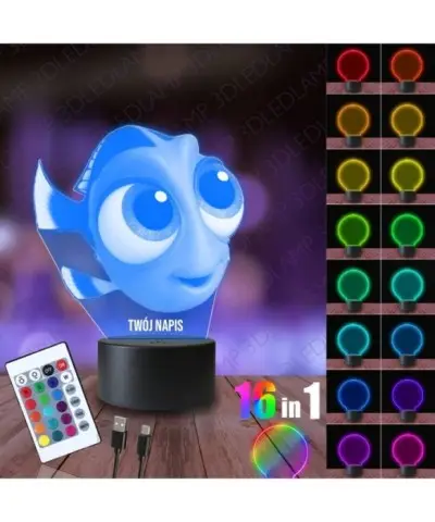 Lampka Nocna 3D LED LAMP Rybka Dory