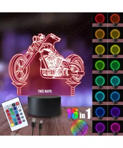 Lampka Nocna 3D LED LAMP Motocykl Harley Chopper