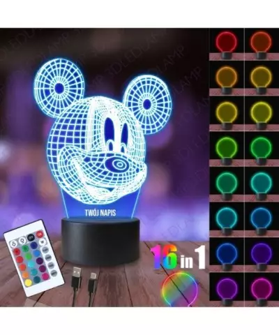 Lampka Nocna 3D LED LAMP Myszka Miki