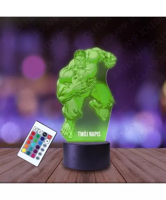 Lampka Nocna 3D LED LAMP Hulk