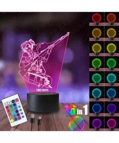 Lampka Nocna 3D LED LAMP Atak Tytanów Sasha