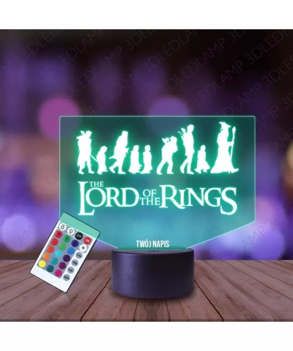 Lampka Nocna 3D LED LAMP Władca Pierścieni Drużyna Pierścienia