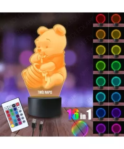Lampka Nocna 3D LED LAMP Kubuś Puchatek