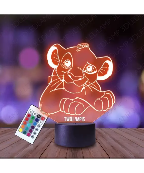 Lampka Nocna 3D LED LAMP Król Lew Simba