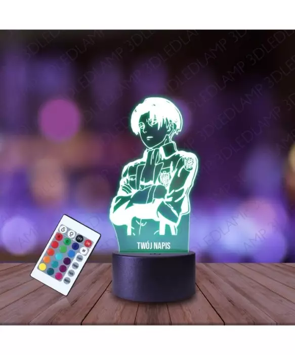 Lampka Nocna 3D LED LAMP Atak Tytanów Levi
