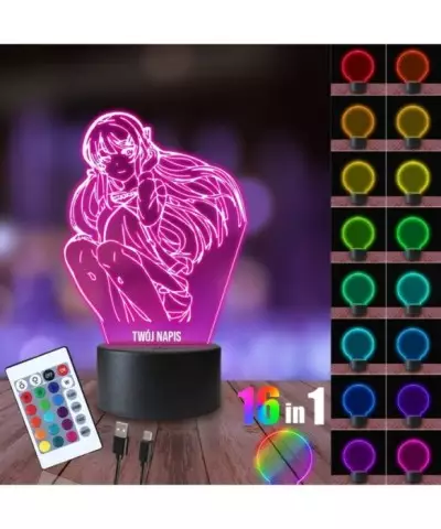 Lampka Nocna 3D LED LAMP Mai Waifu Seishun Sakurajima