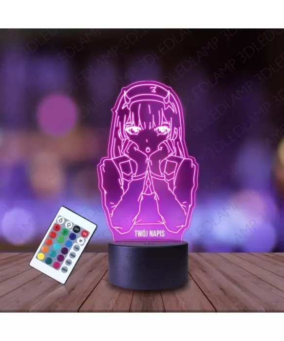 Lampka Nocna 3D LED LAMP Zerotwo Darling in the Franxx Buziak